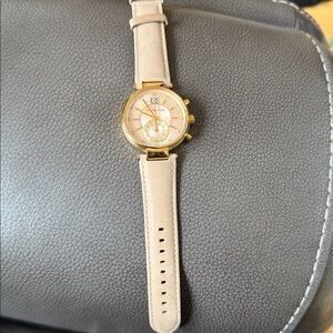 Gold and Beige Watch